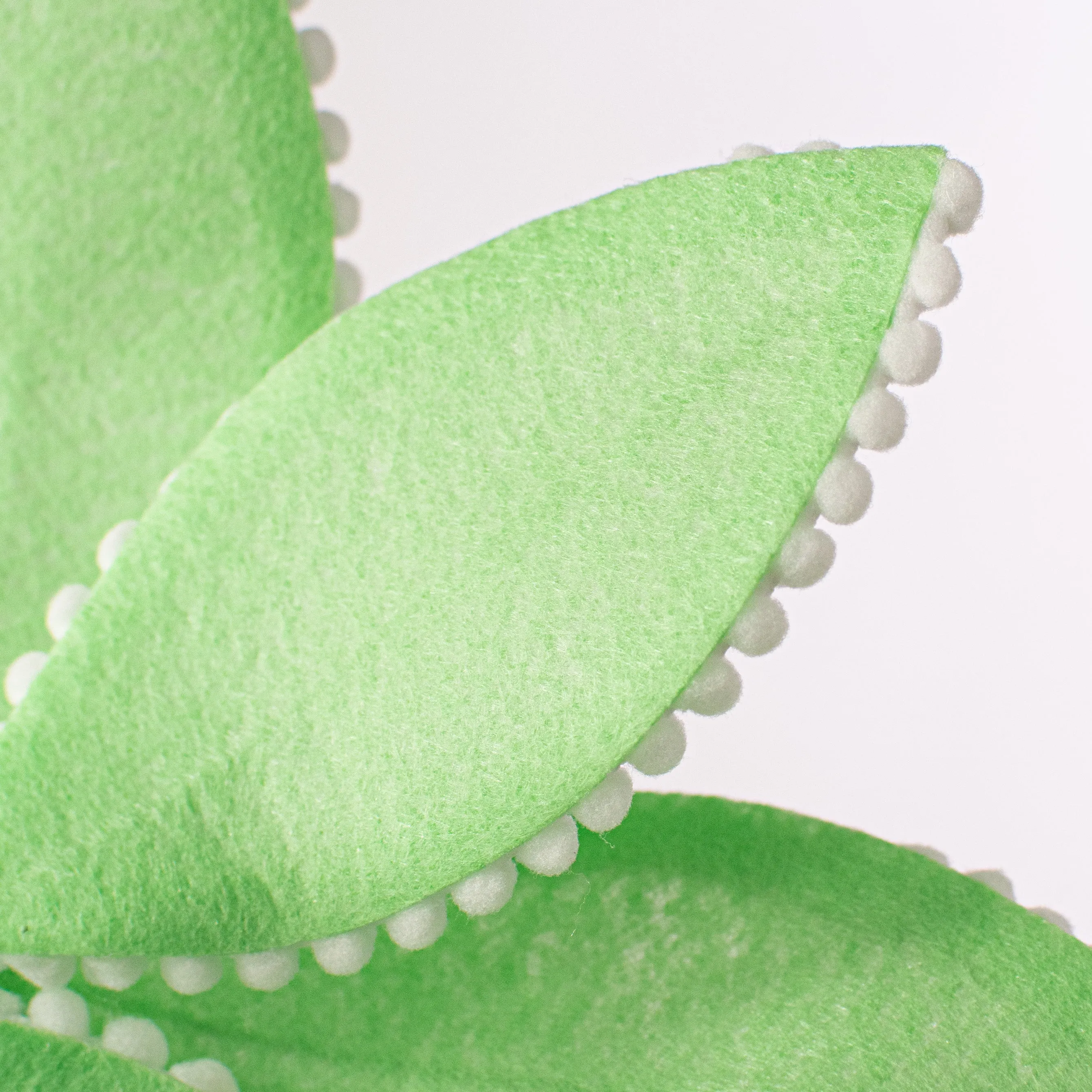 12" Felt Poinsettia Ball Fringe Stem: Mint Green