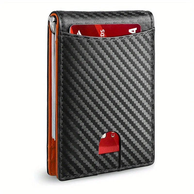 1pc Luxury Slim Wallet - Premium PU Leather, RFID Blocking, Front Pocket, Bifold, Minimalist Credit Card Holder with Ample Storage - Includes Gift Box
