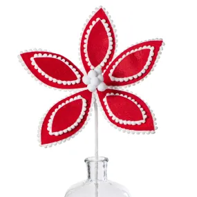 22" Poinsettia Stem: Red