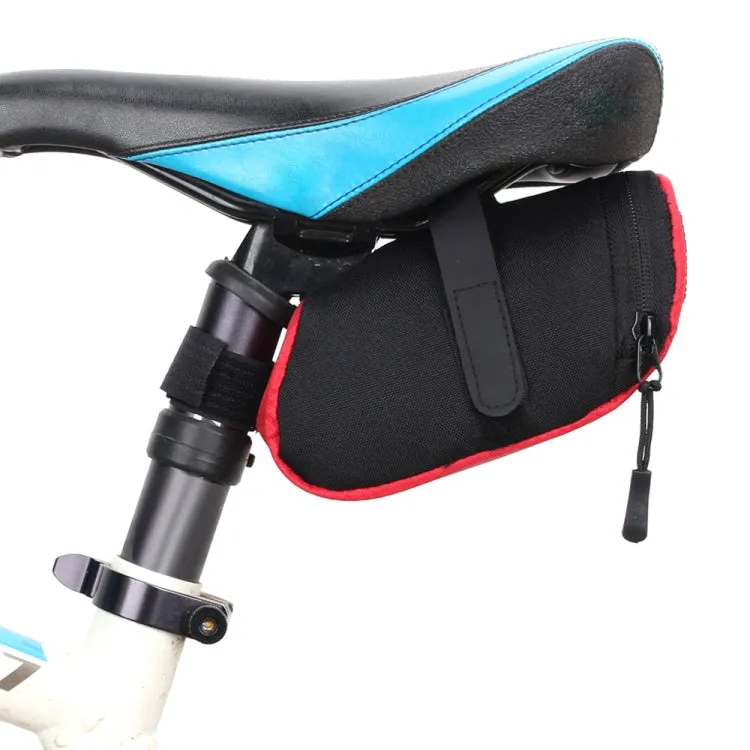 3 Color Nylon Bicycle Bag Bike Waterproof Storage Saddle Bag Cycling Tail Rear Pouch Bag(Red)