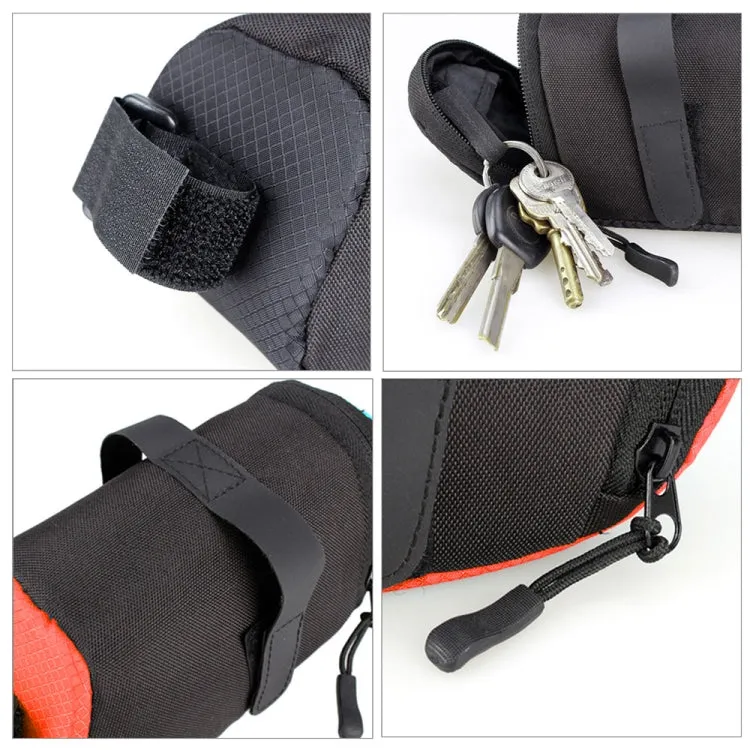 3 Color Nylon Bicycle Bag Bike Waterproof Storage Saddle Bag Cycling Tail Rear Pouch Bag(Red)
