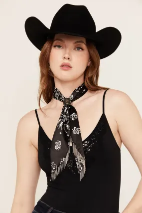 Amelia Antique Silver Chain Fringe Bandana Necklace