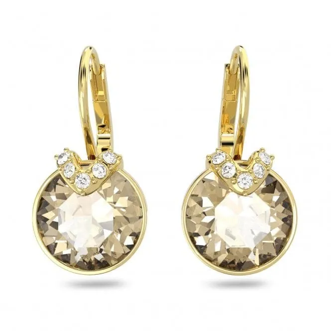 Bella Gold-Tone Plated Round Cut V Drop Earrings 5662093
