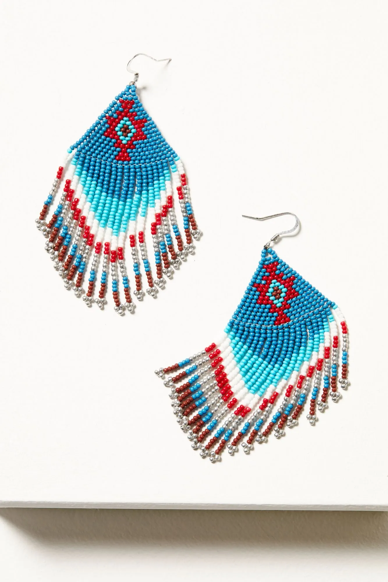 Blueridge Antique Seed Bead Fringe Earrings
