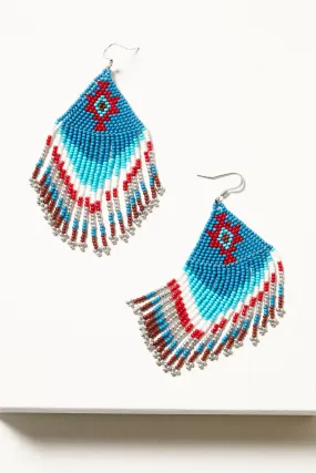 Blueridge Antique Seed Bead Fringe Earrings