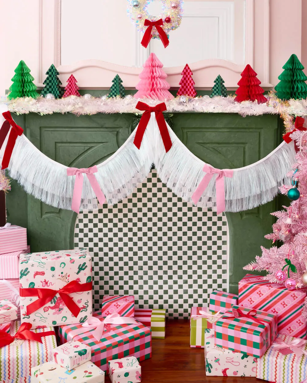 Bow Bliss Banner - layered fringe   velvet bows
