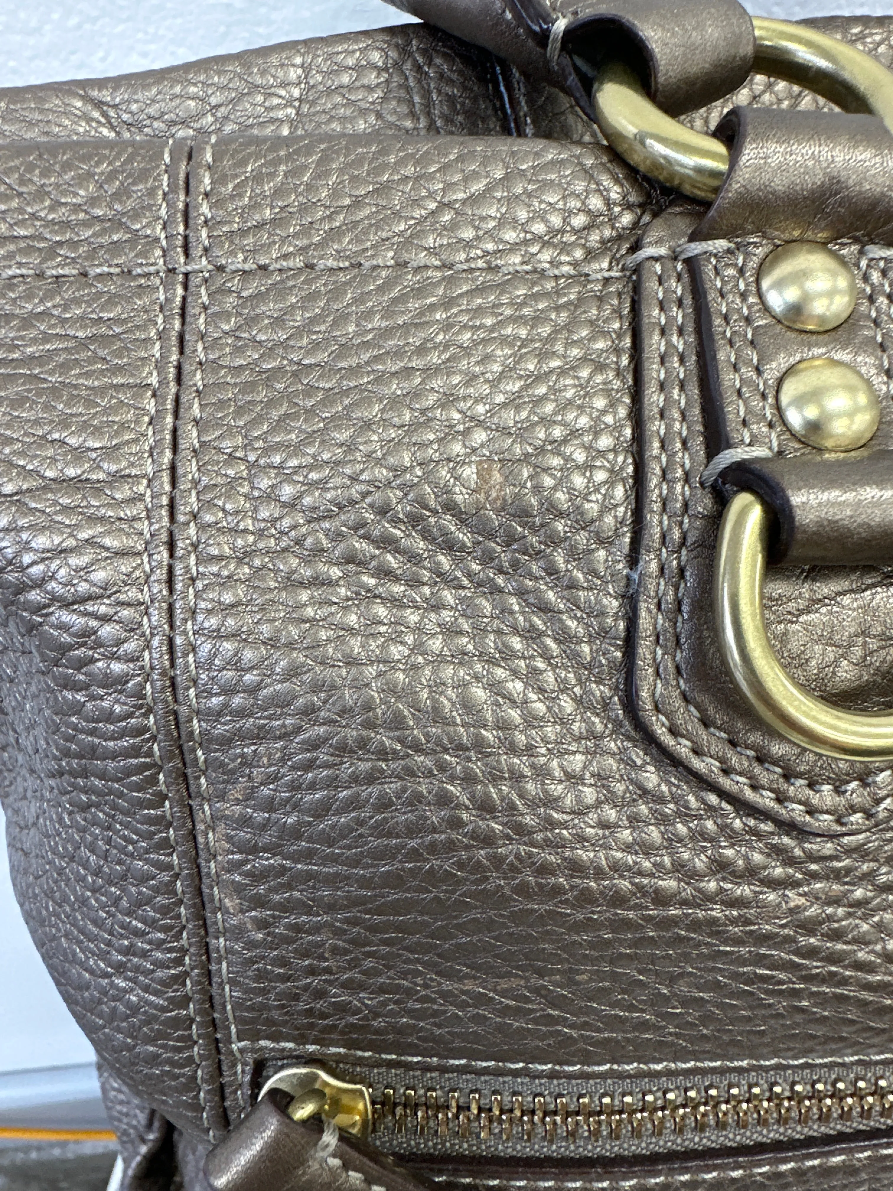 Bronze Leather Crossbody Bag