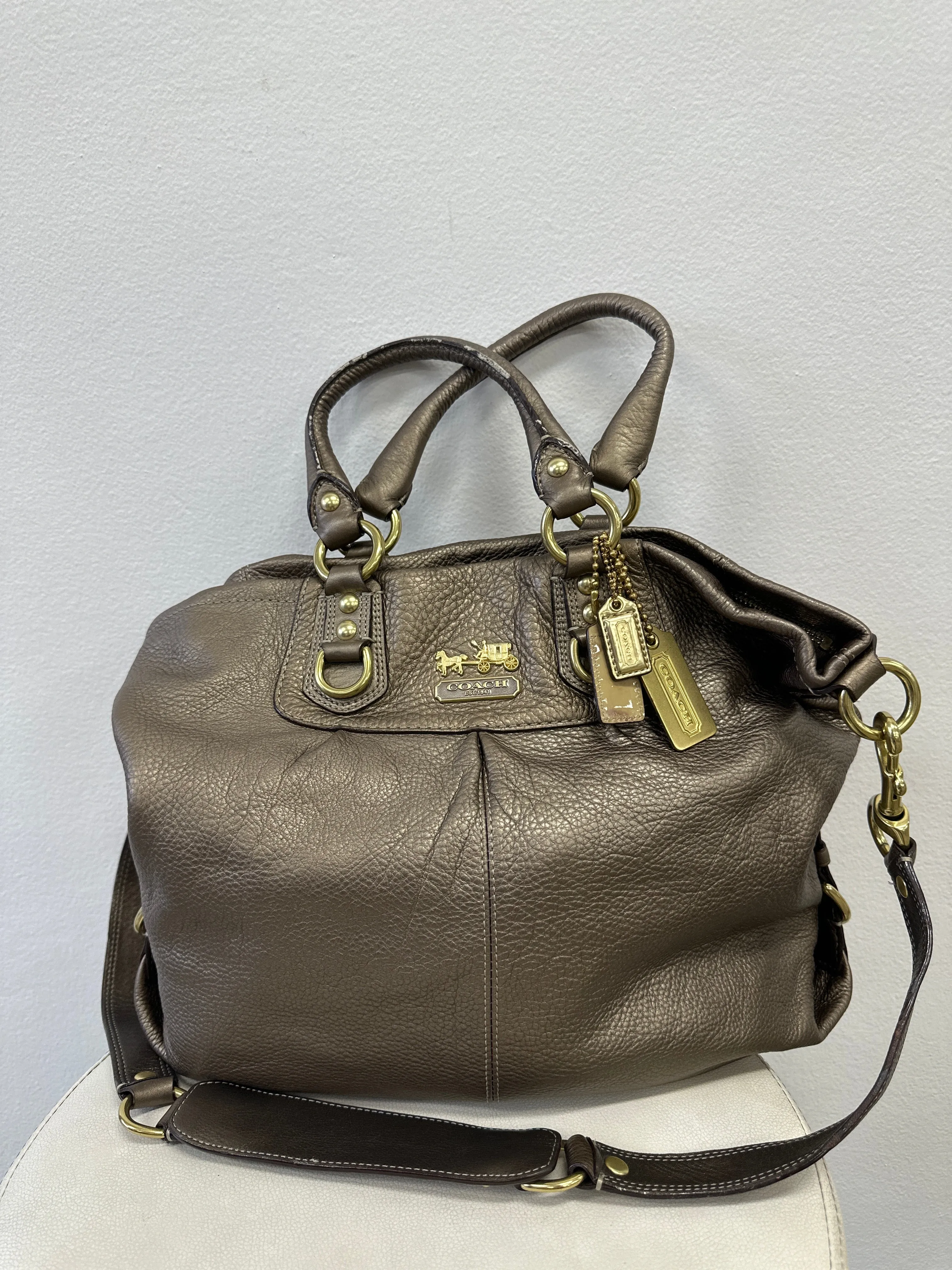 Bronze Leather Crossbody Bag
