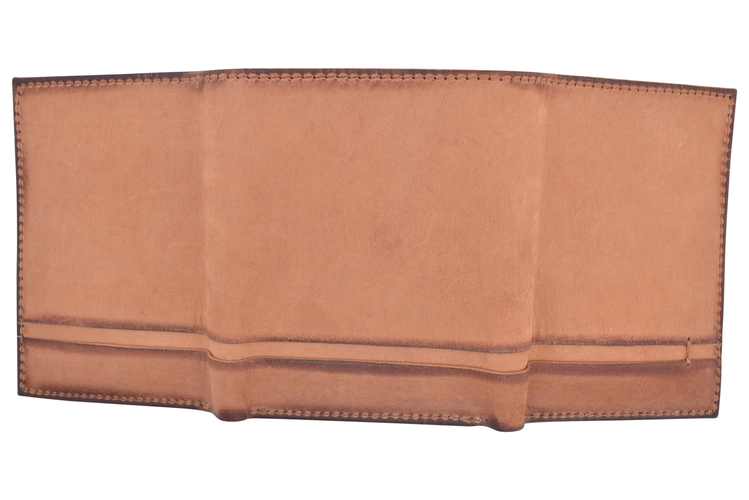 CAZORO Genuine Leather Trifold Wallets For Men RFID Blocking Mens Slim Trifold Wallet With ID Window
