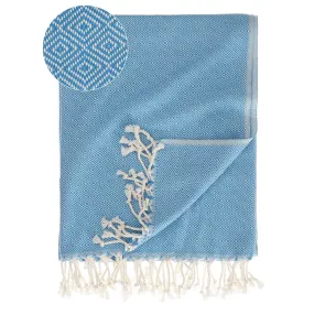 Cesme Hammam Towel [Light blue/White]