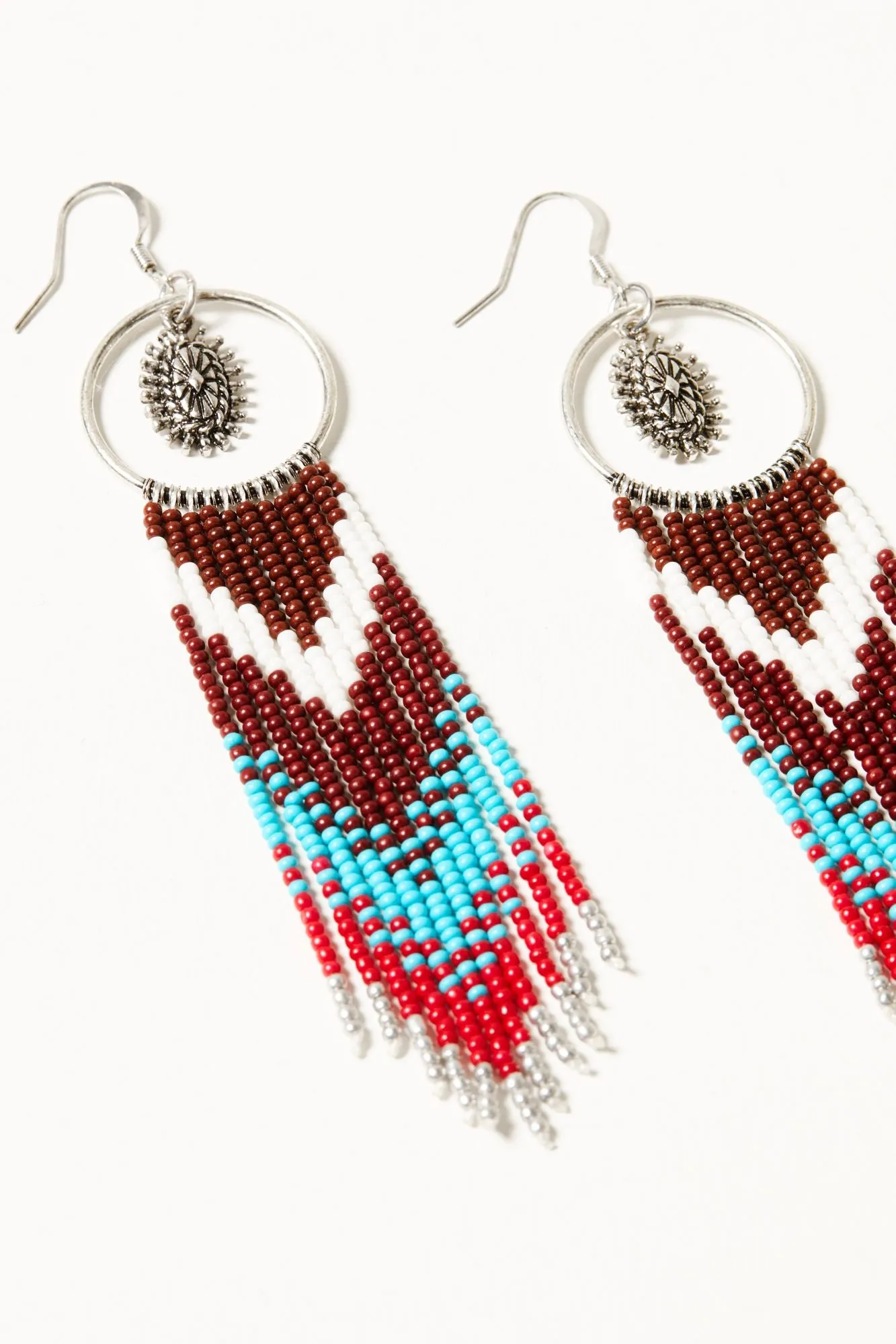 Cezanne Antique Seed Bead Fringe Earrings