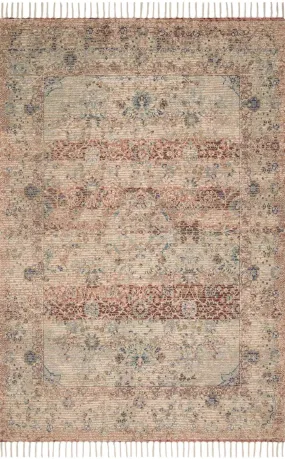 Cornelia Loloi X Justina Blakeney COR-05 Seafoam Green / Brick Rug