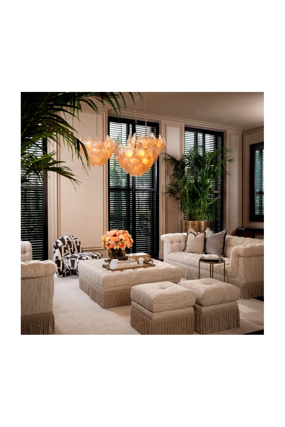 Cream Boucle Tufted Fringe Stool | Eichholtz Dorantes