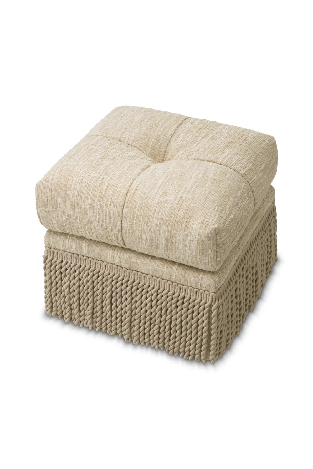 Cream Boucle Tufted Fringe Stool | Eichholtz Dorantes