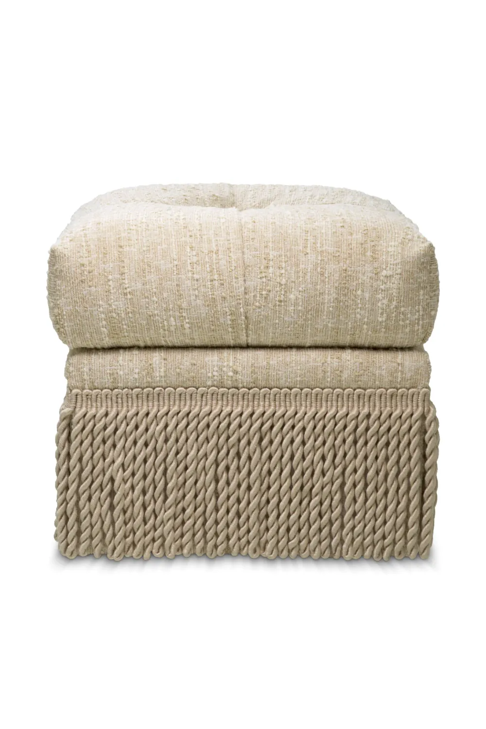 Cream Boucle Tufted Fringe Stool | Eichholtz Dorantes