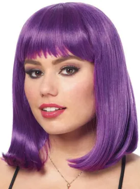 Deluxe Womens Peggy Sue Purple Bob Costume Wig
