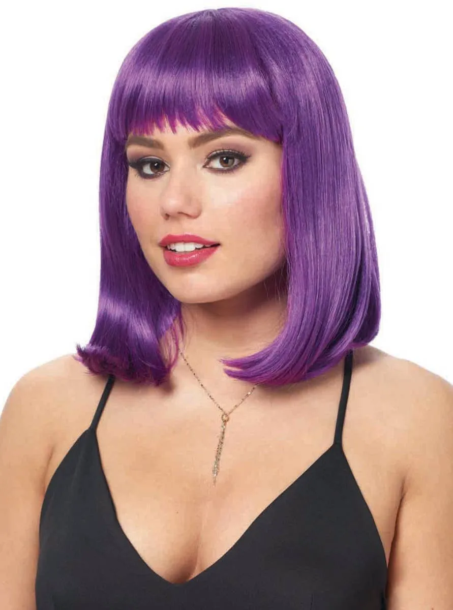 Deluxe Womens Peggy Sue Purple Bob Costume Wig