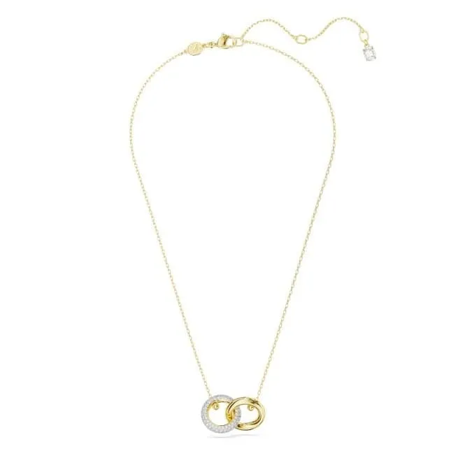 Dextera Interlocking loop White, Gold-tone plated Pendant 5668820