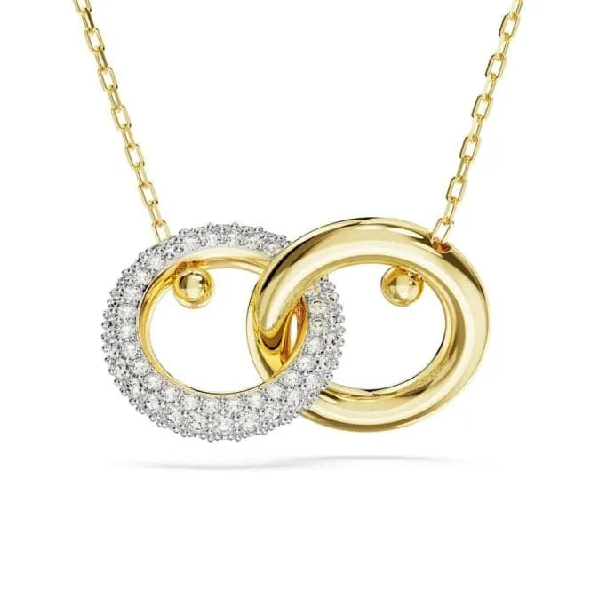 Dextera Interlocking loop White, Gold-tone plated Pendant 5668820