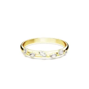 Dextera Mixed Cuts White Gold-tone Plated Bangle