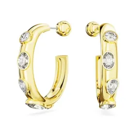 Dextera Mixed Cuts White Gold-tone Plated Hoop Earrings 5663261
