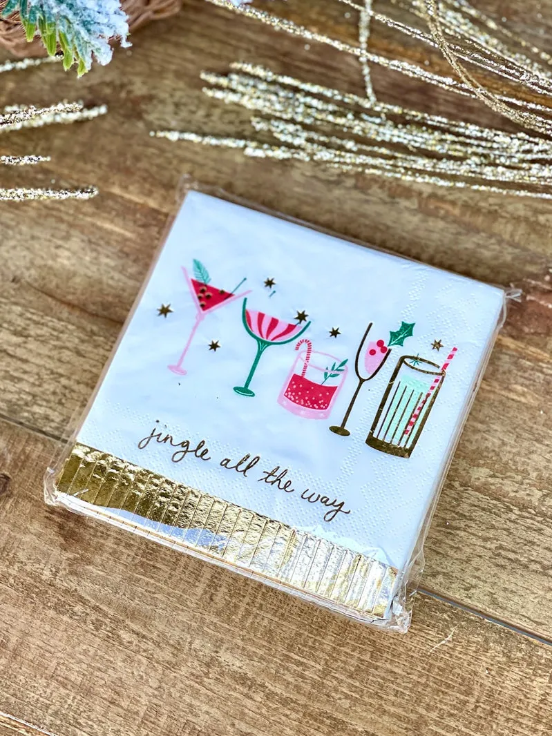 Festive Flair Gold Foil Cocktail Napkins