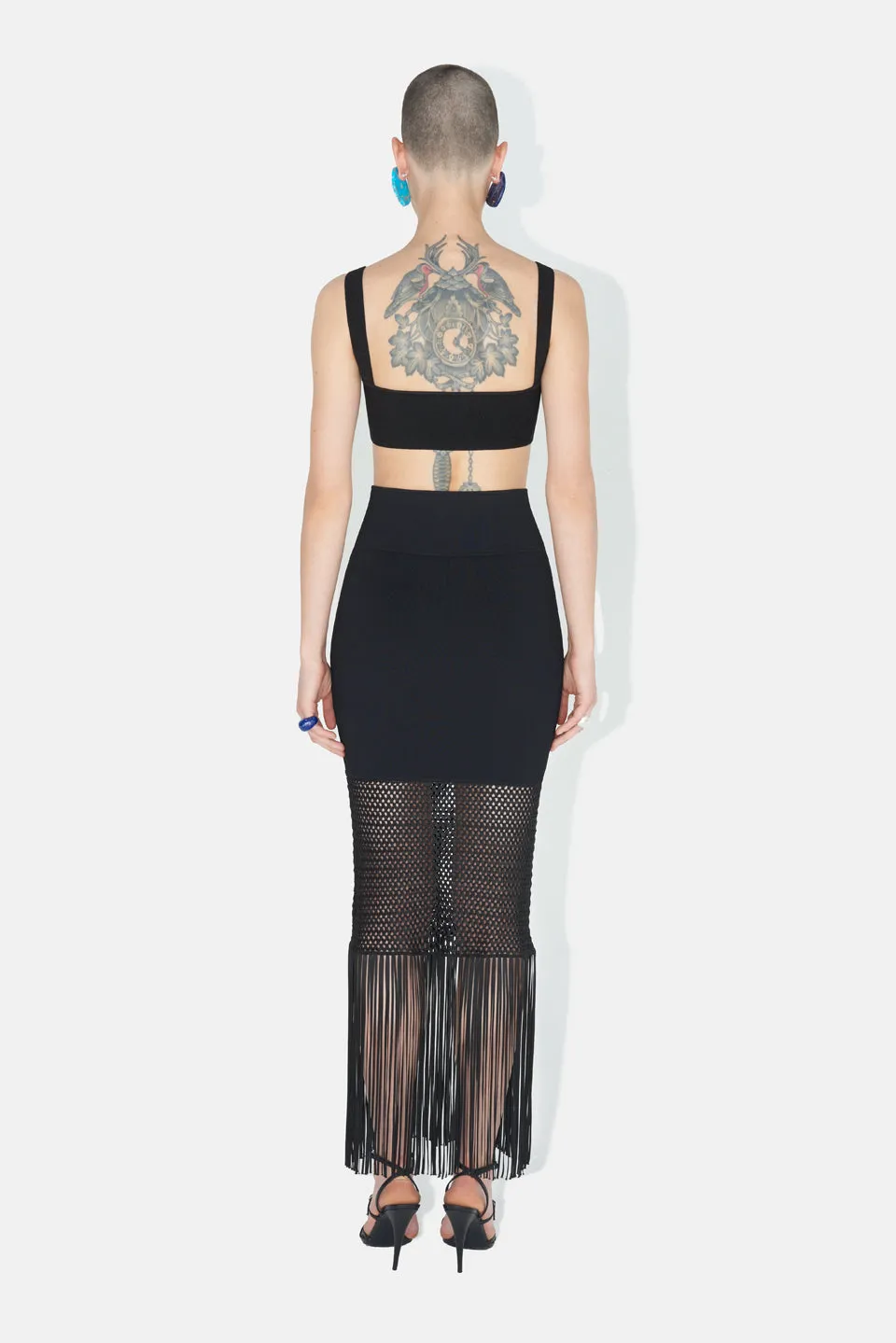 Fringe Diana Skirt - Black