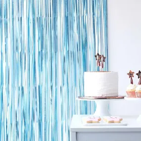 Ginger Ray Matte Blue Fringe Curtain Backdrop