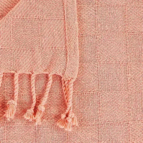 Heather 80214CPK Coral Pink Throw Blanket