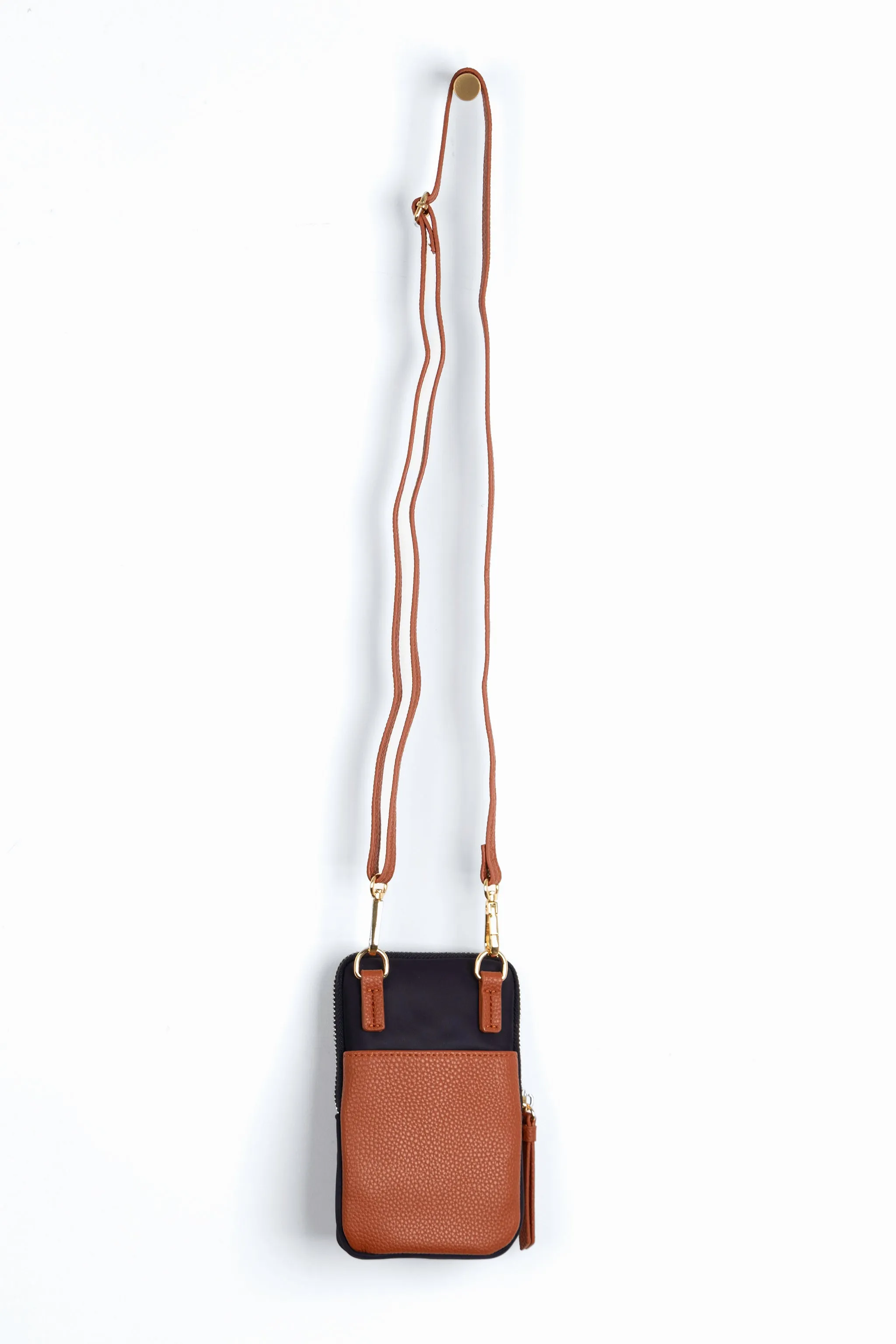 Ivy Crossbody Phone Bag - Navy Blue, Nylon/PU