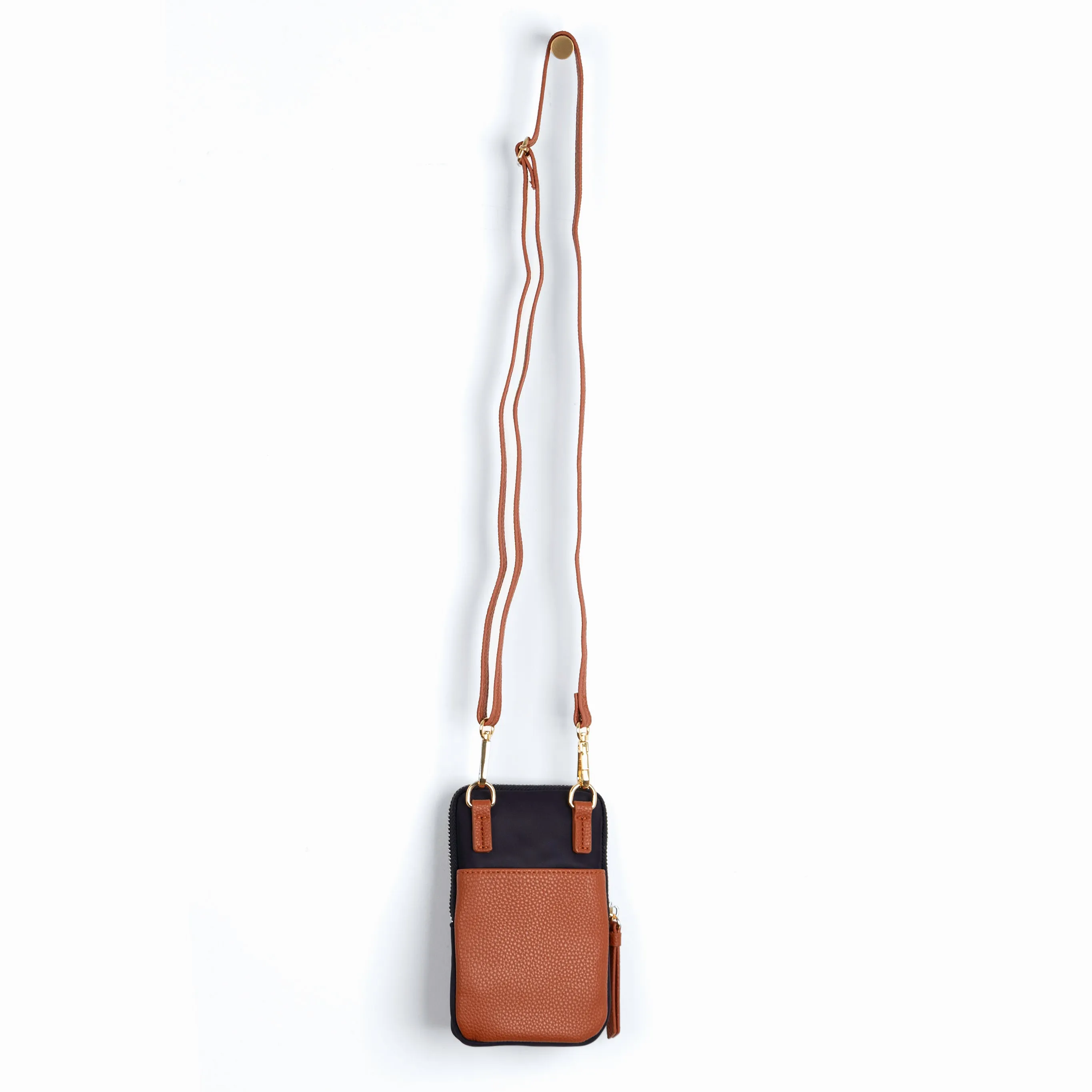 Ivy Crossbody Phone Bag - Navy Blue, Nylon/PU