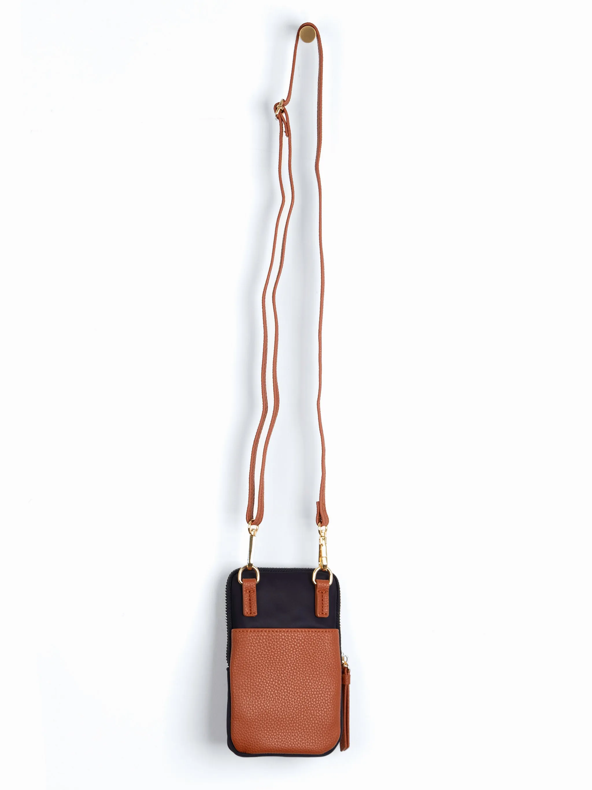 Ivy Crossbody Phone Bag - Navy Blue, Nylon/PU