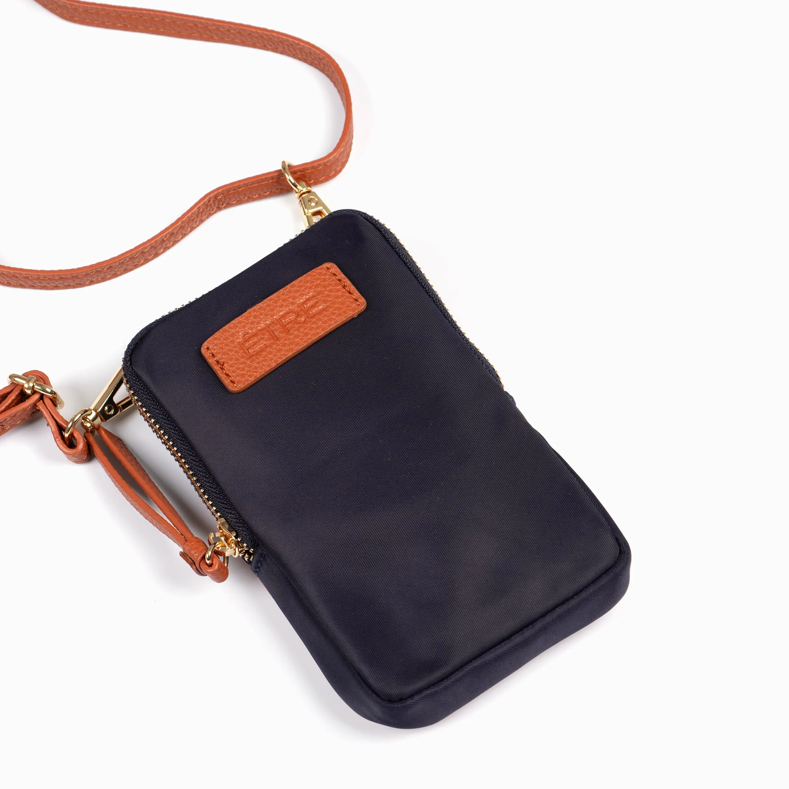 Ivy Crossbody Phone Bag - Navy Blue, Nylon/PU