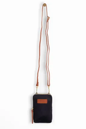 Ivy Crossbody Phone Bag - Navy Blue, Nylon/PU