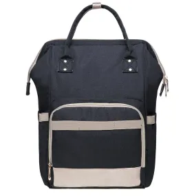 KAUKKO Diaper Bag Backpack with Pacifier Holder and Stroller straps - for Mom and Dad, Waterproof, one size, KT01-5 ( Santorini Black / 18L）