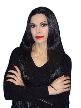 Long Black Morticia Style Wig - Buy Online Only