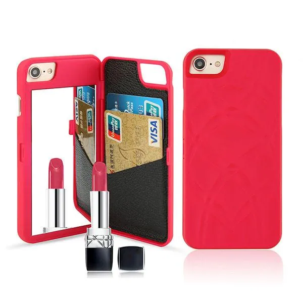 Luxury Leather Wallet with Card Slot and Mirror for iPhone 7 Plus