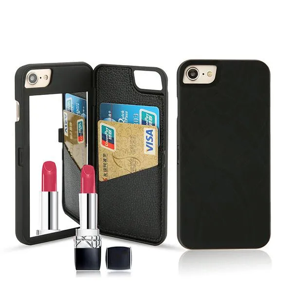 Luxury Leather Wallet with Card Slot and Mirror for iPhone 7 Plus