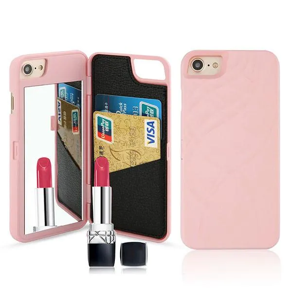 Luxury Leather Wallet with Card Slot and Mirror for iPhone 7 Plus