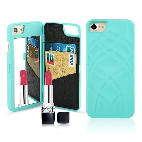 Luxury Leather Wallet with Card Slot and Mirror for iPhone 7 Plus