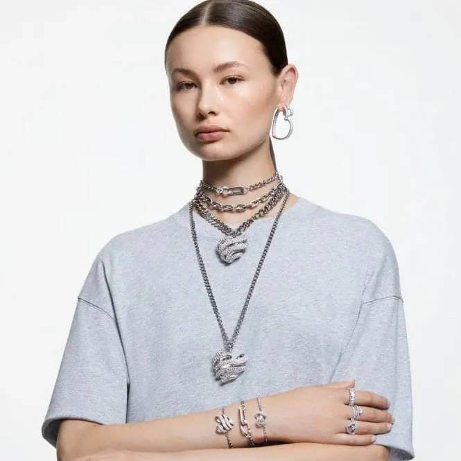 Matrix Rhodium Plated White Heart Bracelet 5648299