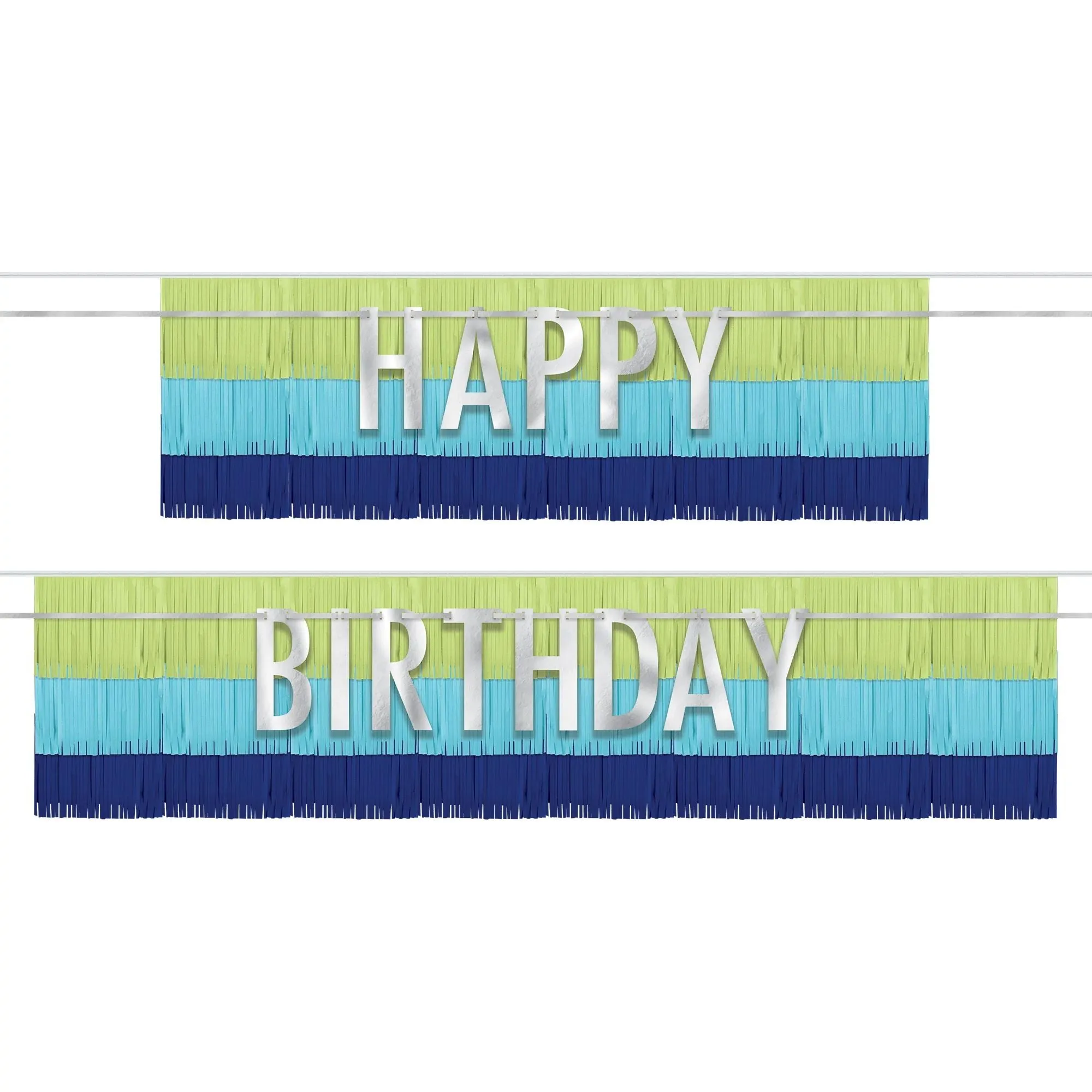 Modern Birthday Fringe Banners | 4 pcs