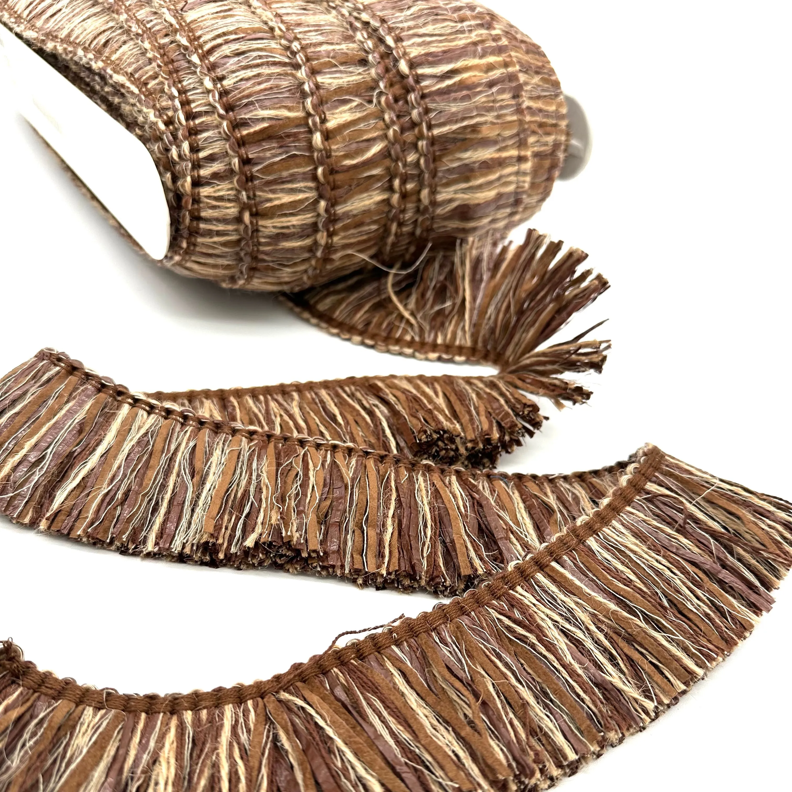 Mohave brown & beige  High Quality Decorative Brush Fringe Trim by the yard