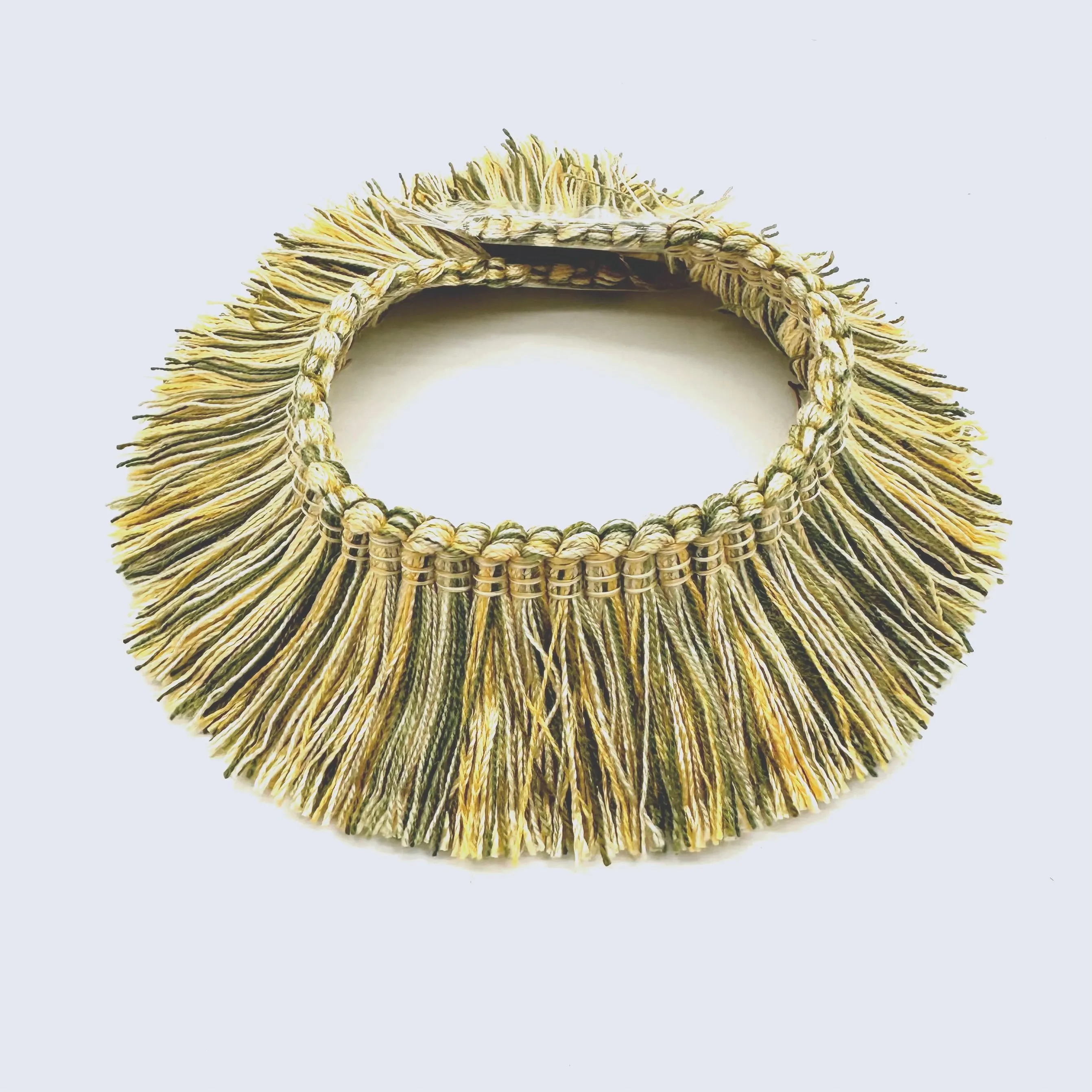 Multicolor Green High Quality Decorative Brush Fringe Trim by the yard