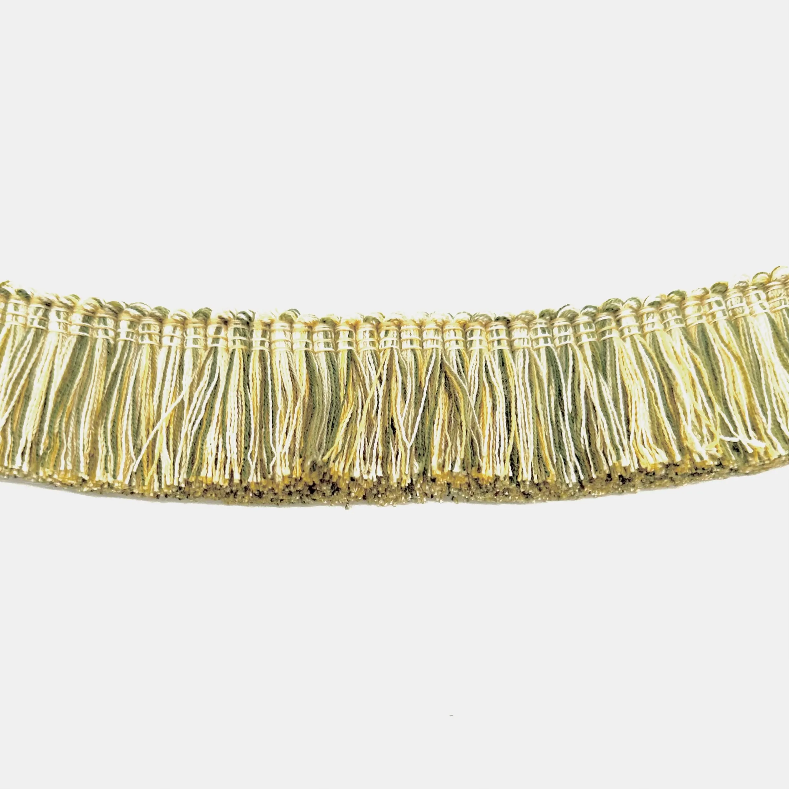 Multicolor Green High Quality Decorative Brush Fringe Trim by the yard