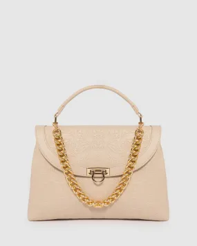 Natural Asma Lock Top Handle Bag