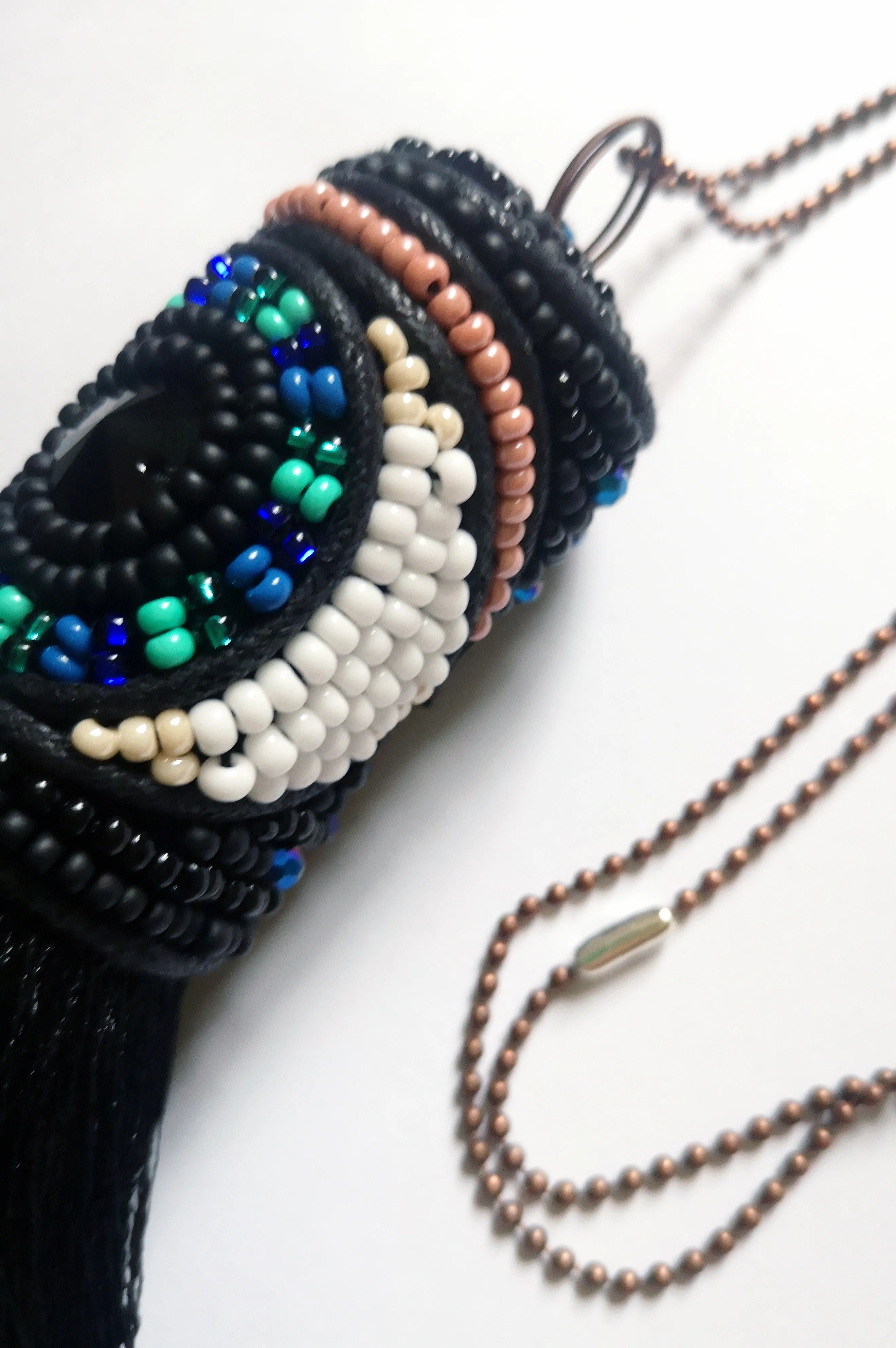Oversized Tassel Statement Necklace With an Eye Design "See the Beauty"