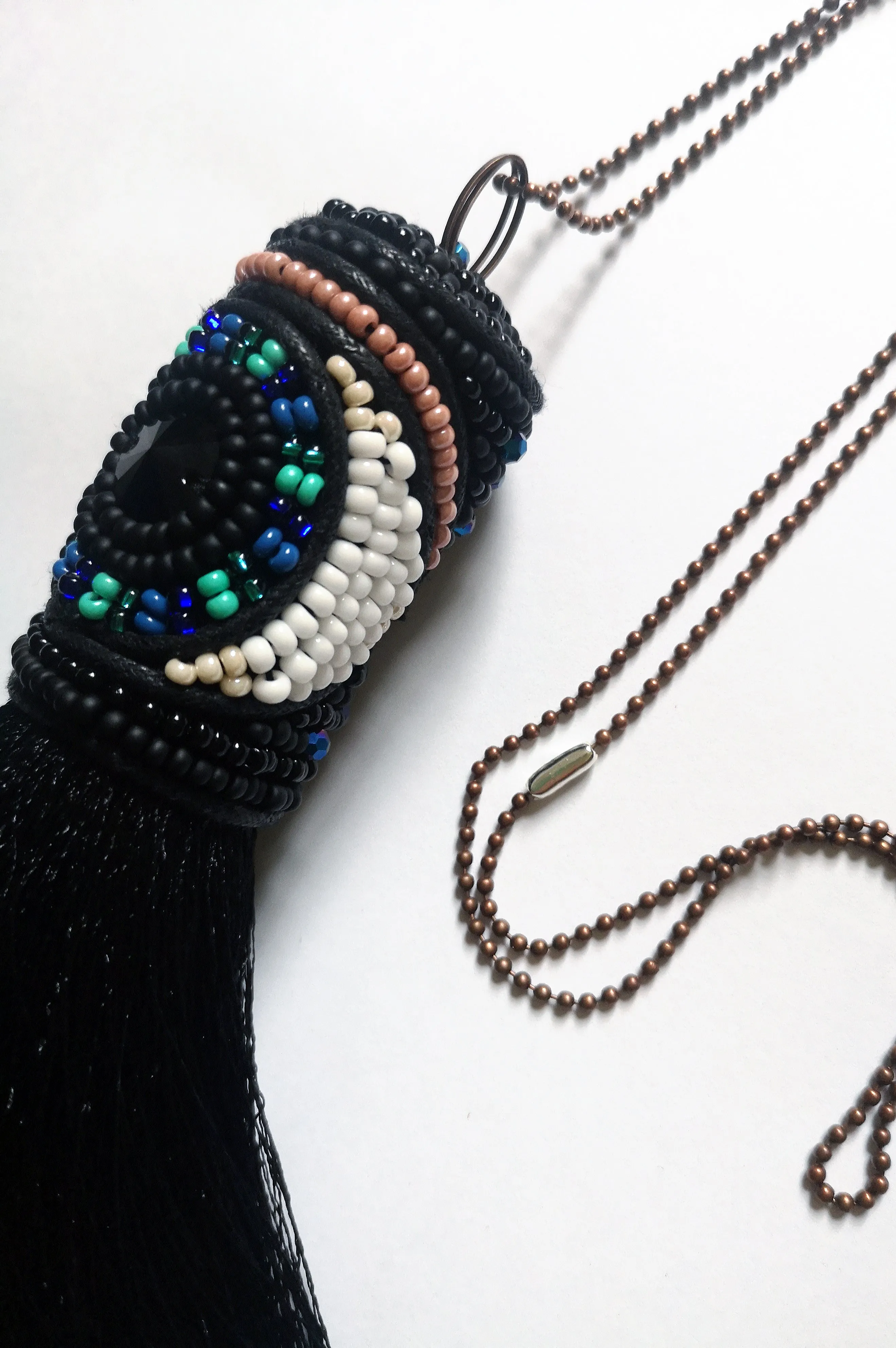 Oversized Tassel Statement Necklace With an Eye Design "See the Beauty"
