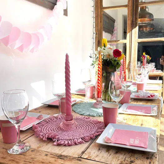 Pink Raffia Placemats - 2 Pack