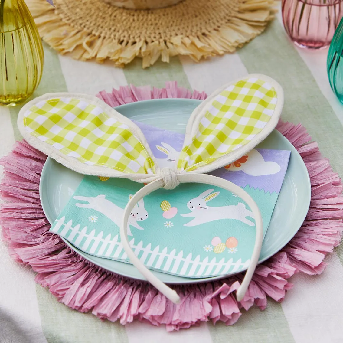 Pink Raffia Placemats - 2 Pack